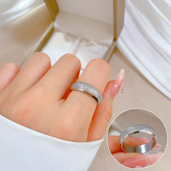 Titanium Steel Crown Pattern Minimalist Style Polished Unisex Ring