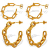 316L Stainless Steel Cshaped Electroplated Geometric Exaggerated Light Luxury Earrings For Women
