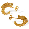 316L Stainless Steel Cshaped Geometric Electroplated Literary Retro Women's Faucet Earrings