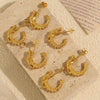 316L Stainless Steel Cshaped Geometric Electroplated Literary Retro Women's Faucet Earrings