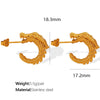 316L Stainless Steel Cshaped Geometric Electroplated Literary Retro Women's Faucet Earrings