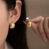 Titanium Steel Cshaped Geometric Women's Earrings With Electroplating And Simple Style
