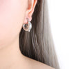 Titanium Steel Cshaped Retro Hollow Earrings With Geometric Design And Electroplating Treatment