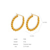 Titanium Steel Cshaped Retro Hollow Earrings With Geometric Design And Electroplating Treatment