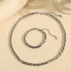 316L Stainless Steel Cuban Chain Bracelet And Necklace For Unisex Trendy And Simple Design With Electroplating