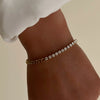 Titanium Steel Cuban Chain Multilayer Stacked With Geometric Pattern And Furnace Vacuum Plated 18K Gold Color Preservation And Diamond Design