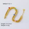 Titanium Steel Cuban Chain Necklace With Geometric Pattern Electroplated For Women