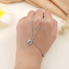 Titanium Steel Daisy Tassel Women's Necklace With Mixed Gem Inlay And Geometric Pattern Electroplated