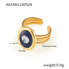 316L Stainless Steel Devil's Eye Geometric Styling Ring With Oil Dropping Design And Electroplating