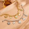Titanium Steel Devil's Eye Love Water Drops Bell Pattern Jewelry Set For Women