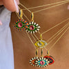 Titanium Steel Devil's Eye Necklace Electroplated Ochain Colorful Style
