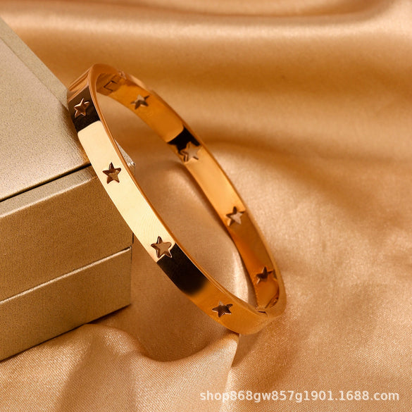 Titanium Steel Diamond Bracelet For Female Fashion Simple With Polishing
