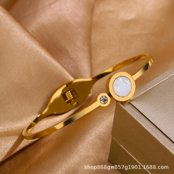 Titanium Steel Diamond Bracelet For Female Fashion Simple With Polishing