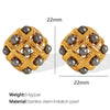 316L Stainless Steel Diamond Pearl Earrings Retro Antique Fashion Electroplating