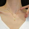 Titanium Steel Diamond Zircon Geometric Design Live Necklace