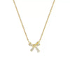 Titanium Steel Diamondencrusted Bow Ochain Necklace With Geometric Design And Electroplating Treatment