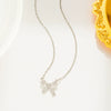 Titanium Steel Diamondencrusted Bow Ochain Necklace With Geometric Design And Electroplating Treatment