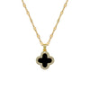 Titanium Steel Diamondencrusted Geometric Fourleaf Flower Cartoon Female Clavicle Necklace