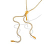 316L Stainless Steel Diamondencrusted Zipper Long Necklace For Women Cold Style Electroplated