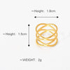 Titanium Steel Double Cross Hollow Geometric Women's Ring Electroplated Hand Jewelry