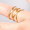 Titanium Steel Double Cross Hollow Geometric Women's Ring Electroplated Hand Jewelry