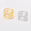 Titanium Steel Double Cross Hollow Geometric Women's Ring Electroplated Hand Jewelry