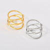 Titanium Steel Double Cross Hollow Geometric Women's Ring Electroplated Hand Jewelry