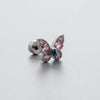 Titanium Steel Double Head Screw Ear Nail With Butterfly Flower And Insect Pattern Lovely Style For Women