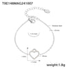 316L Stainless Steel Double Layer Love Inlaid Zircon Clavicle Necklace Bracelet Pvd Gold Plated Niche Style