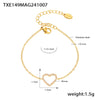 316L Stainless Steel Double Layer Love Inlaid Zircon Clavicle Necklace Bracelet Pvd Gold Plated Niche Style