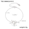 316L Stainless Steel Double Layer Love Inlaid Zircon Clavicle Necklace Bracelet Pvd Gold Plated Niche Style