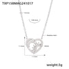 316L Stainless Steel Double Layer Love Inlaid Zircon Clavicle Necklace Bracelet Pvd Gold Plated Niche Style