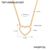 316L Stainless Steel Double Layer Love Inlaid Zircon Clavicle Necklace Bracelet Pvd Gold Plated Niche Style