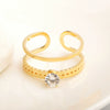 Titanium Steel Double Layer Simple Sweet Finger Ring For Women With Electroplating Treatment