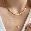 Titanium Steel Double Layer Stacked Ball Snake Bone Chain For Women With Electroplating And Simple Design