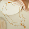 316L Stainless Steel Double Layer Starfish Shell Clavicle Chain Stacked Necklace Vacuum Plated 18K Gold For Women Simple Natural Style