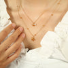 316L Stainless Steel Double Layer Starfish Shell Clavicle Chain Stacked Necklace Vacuum Plated 18K Gold For Women Simple Natural Style