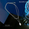 Titanium Steel Double Layer Wafer Necklace With Electroplating Geometric And Cartoon Style