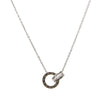 Titanium Steel Double Ring Necklace With Roman Numerals Pendant Golden Light Luxury Clavicle Chain For Women Diamond Treated O Chain
