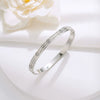 Titanium Steel Double Row Full Diamond Buckle Bracelet Women's Electroplated 18K Rose Gold Light Luxury