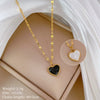 Titanium Steel Double Sided Love Furnace Necklace With Geometric Pattern And Electroplating Process For Unisex