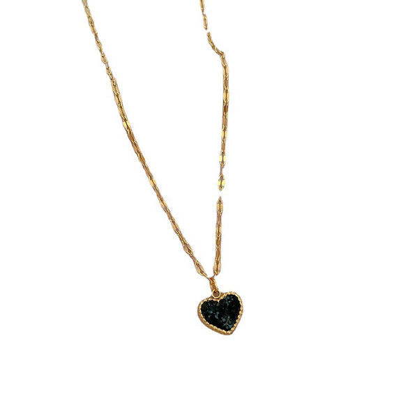 Titanium Steel Double Sided Love Furnace Necklace With Geometric Pattern And Electroplating Process For Unisex