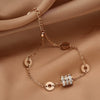 Titanium Steel Doublelayer Bracelet And Anklet With Hollow Butterfly Cartoon Style Electroplated