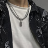 Titanium Steel Doublelayer Hiphop Unisex Clavicle Chain With Geometric Design And Electroplating Treatment Snake Bone Chain