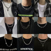Titanium Steel Doublelayer Hiphop Unisex Clavicle Chain With Geometric Design And Electroplating Treatment Snake Bone Chain