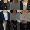 Titanium Steel Doublelayer Hiphop Unisex Clavicle Chain With Geometric Design And Electroplating Treatment Snake Bone Chain