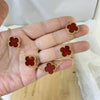 Titanium Steel Doublesided Fourleaf Clover Bracelet Inlaid With Gold Nonallergenic Luxury Style For Women