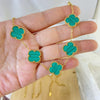 Titanium Steel Doublesided Fourleaf Clover Bracelet Inlaid With Gold Nonallergenic Luxury Style For Women