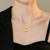 Titanium Steel Doublesided Geometric Style Electroplated Female Necklace With Simple Cartoon And Plant Flowers Design