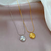 Titanium Steel Doublesided Geometric Style Electroplated Female Necklace With Simple Cartoon And Plant Flowers Design